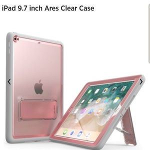 iPad 9.7 clear CASE with pink trim on edges